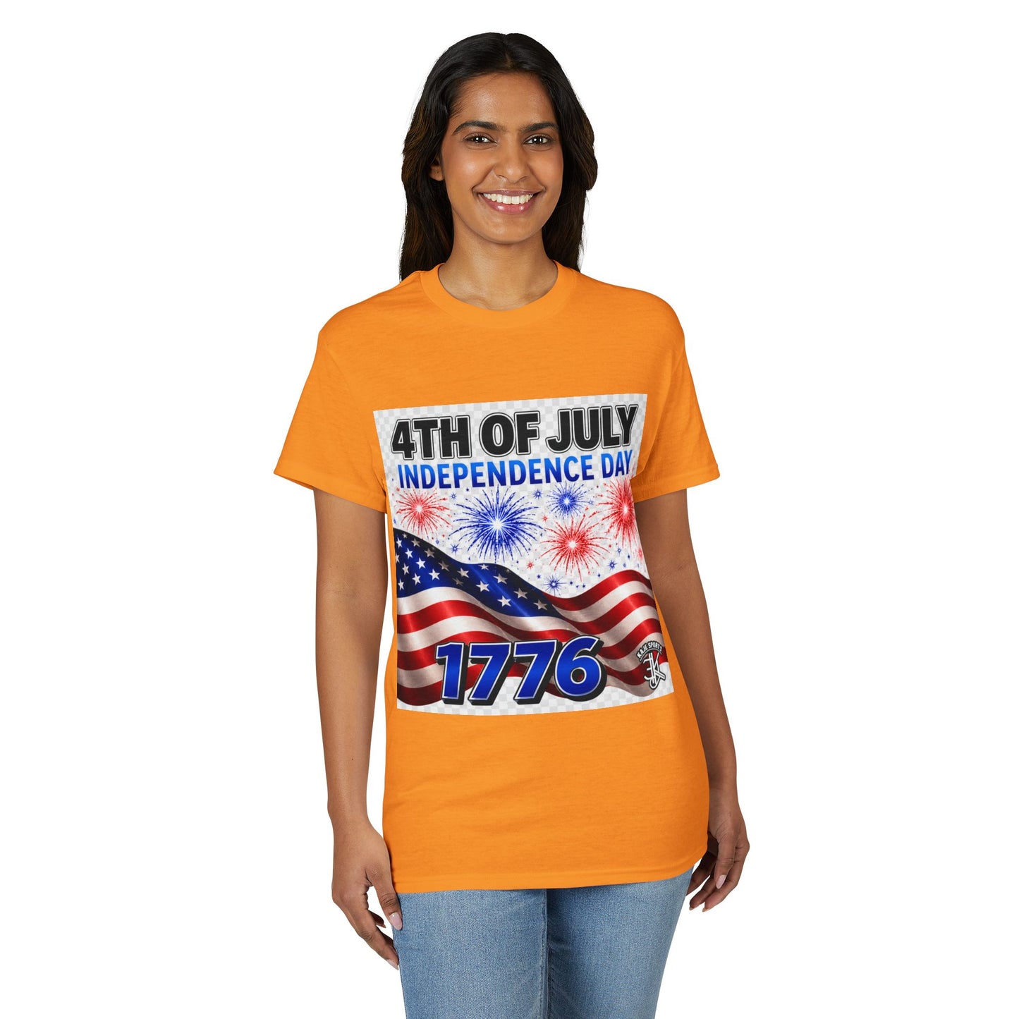 4th of July Independence Day T‑Shirt – American Flag & 1776 Fireworks Tee