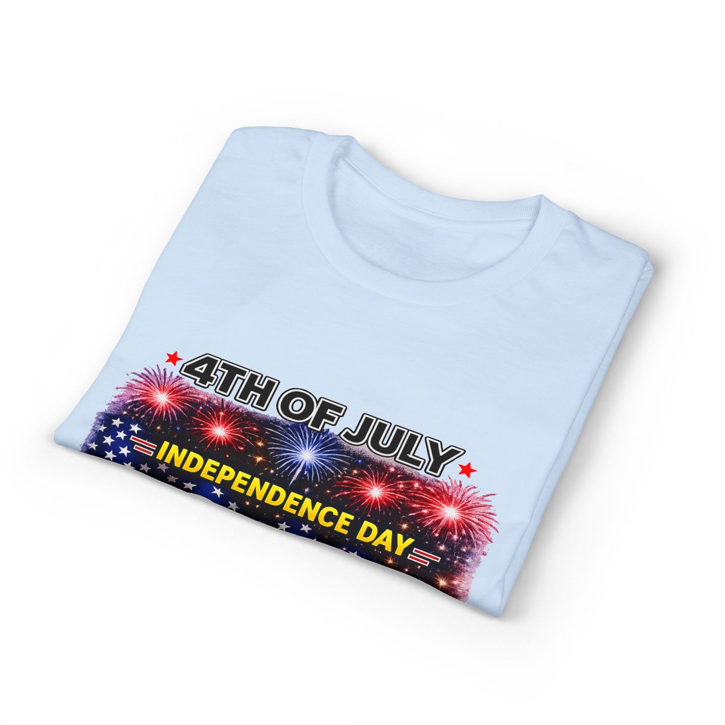 4th of July T-Shirt — Independence Day 1776 American Flag Fireworks Tee