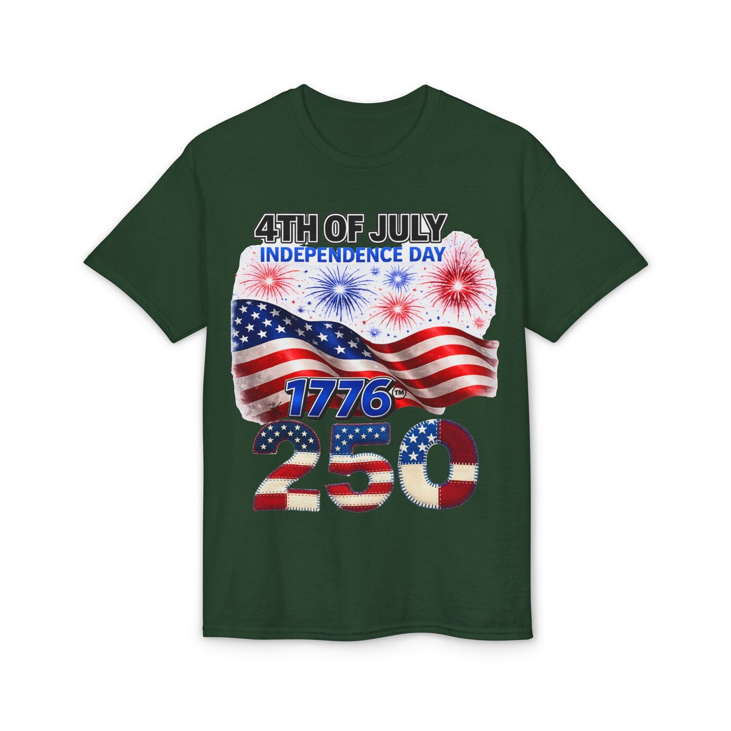 4th of July Independence Day 1776-250 American Flag T-Shirt