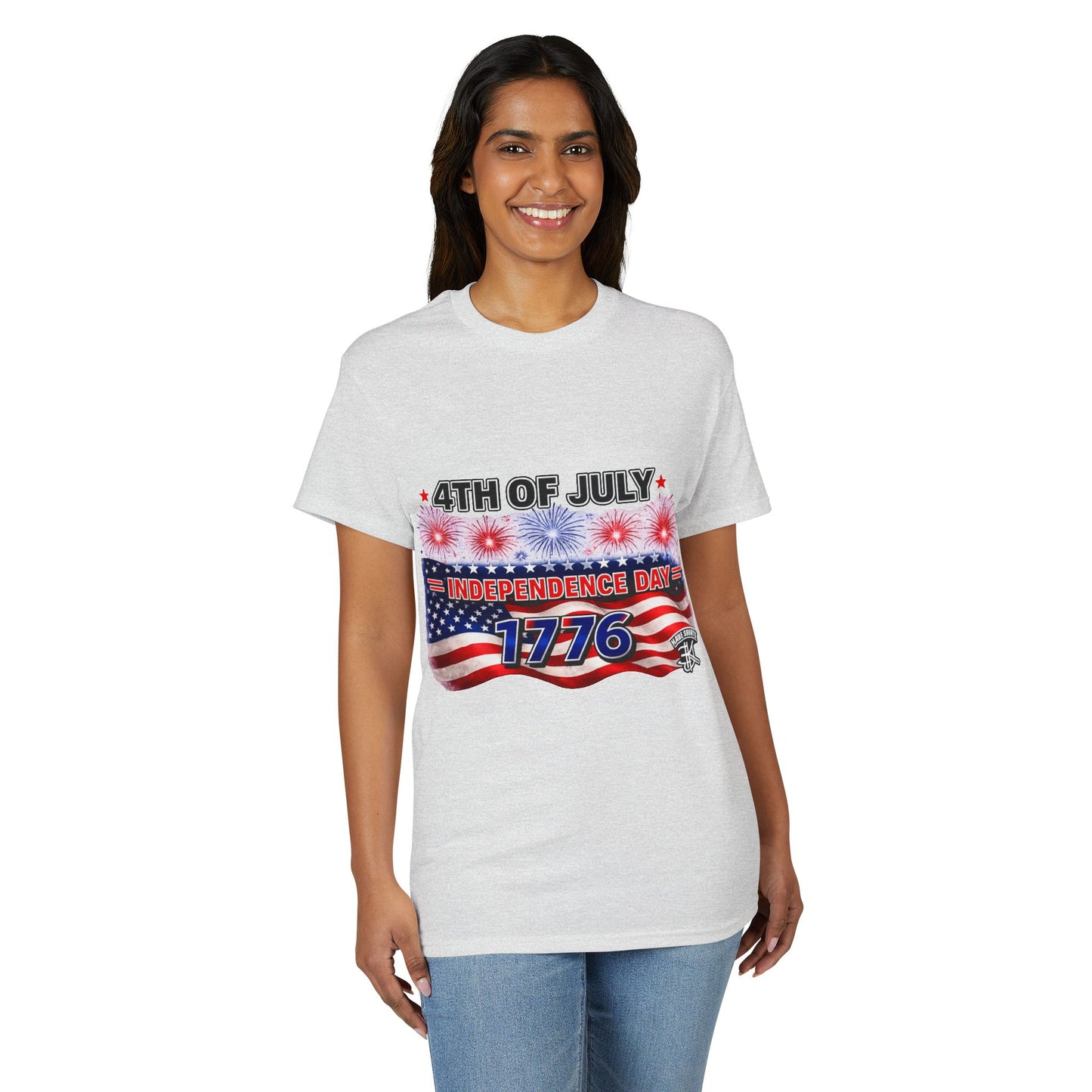 4th of July Independence Day T-Shirt — 1776 American Flag & Fireworks Tee
