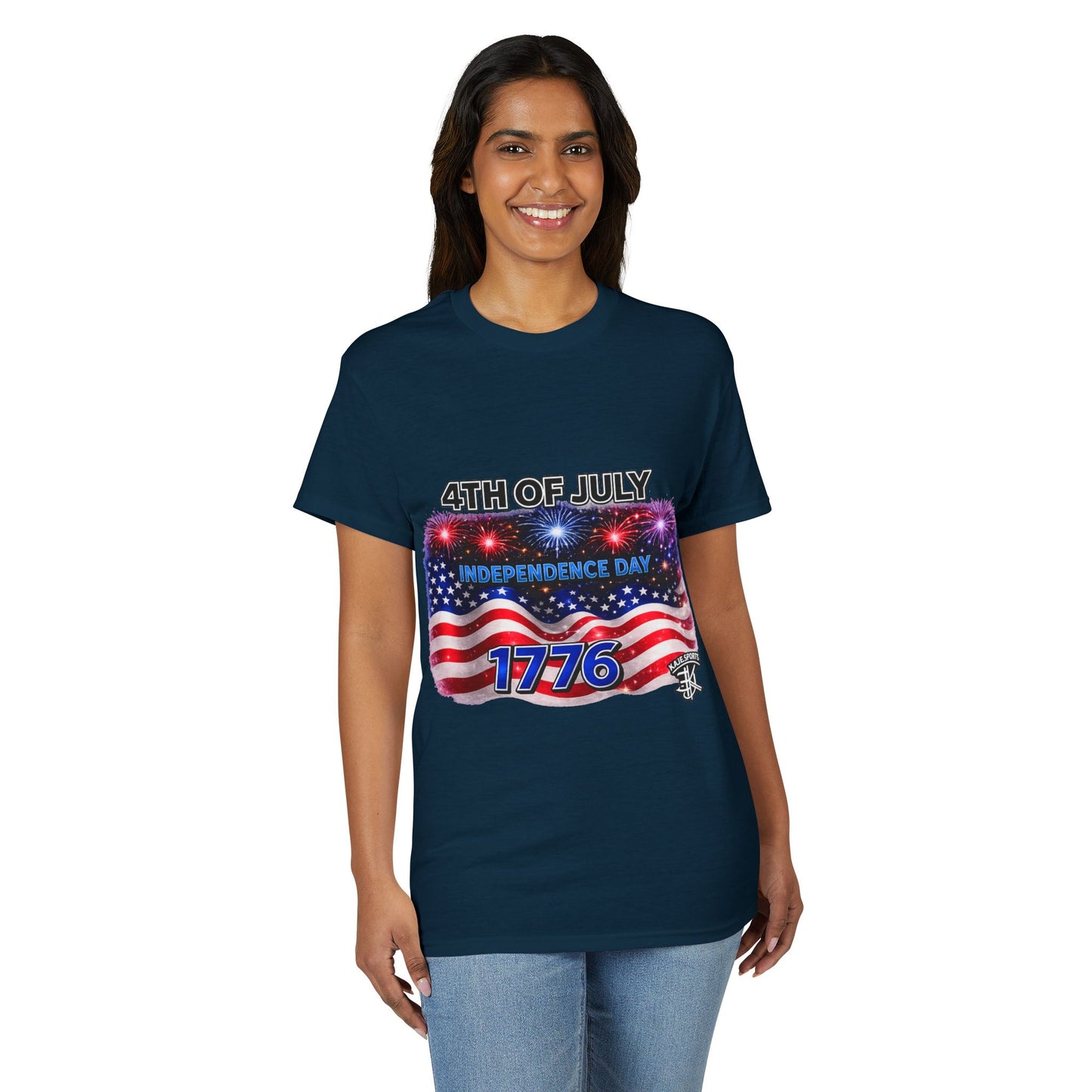 4th of July T-Shirt – Independence Day 1776 American Flag Fireworks Tee