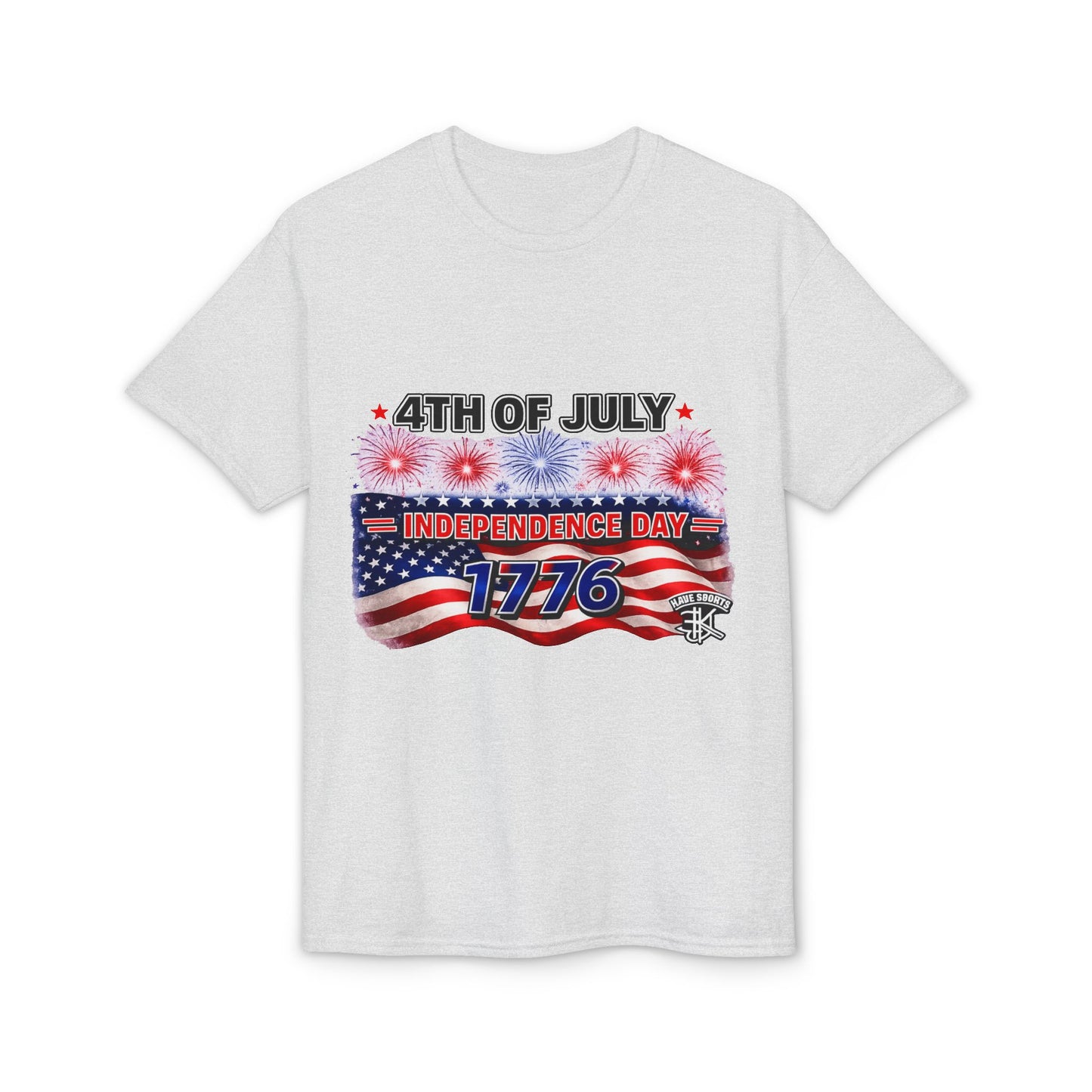 4th of July Independence Day T-Shirt — 1776 American Flag & Fireworks Tee