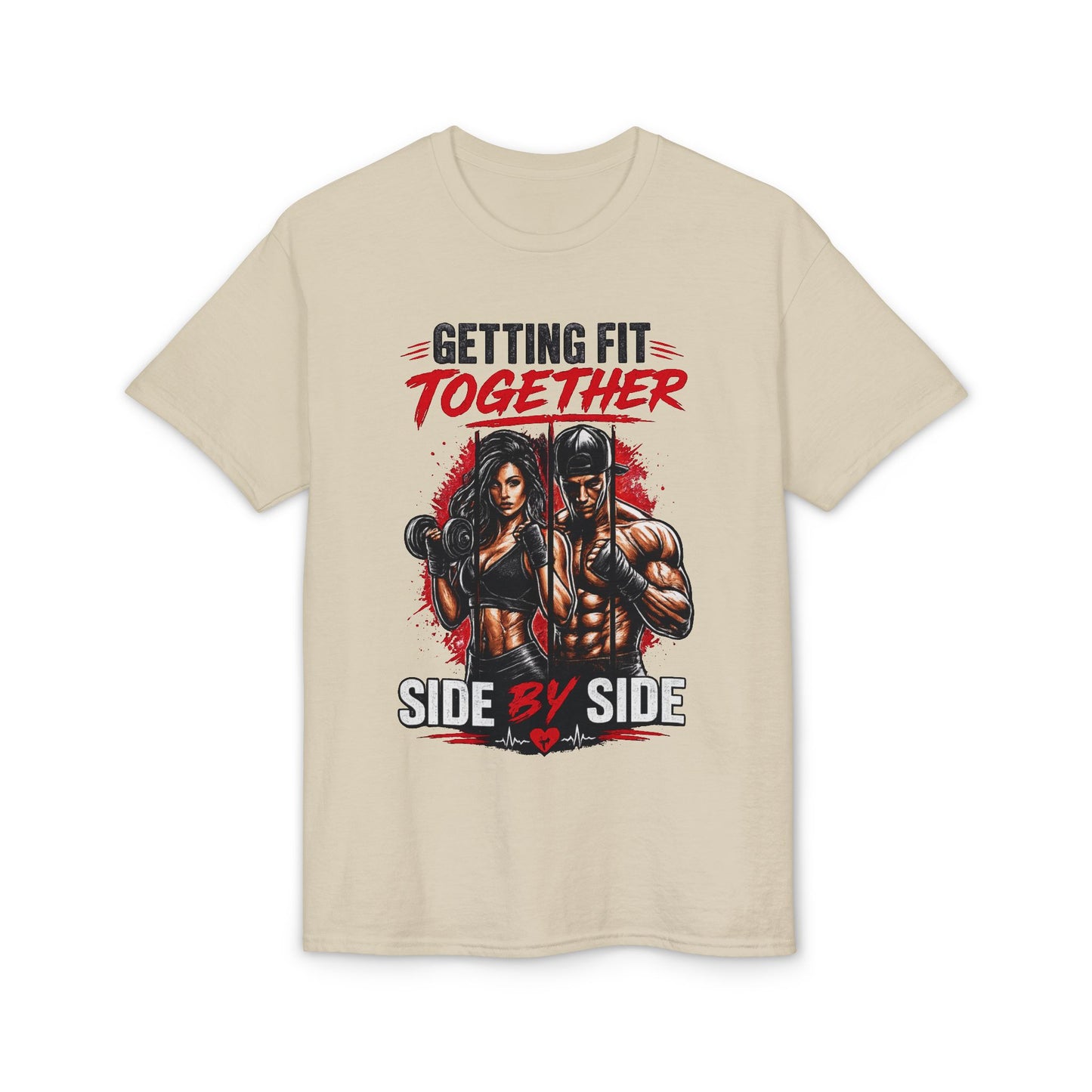 Getting Fit Together Gym T-Shirt — 'Side By Side' Couples Workout Tee