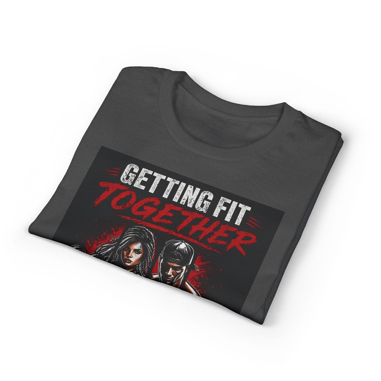 Getting Fit Together T-Shirt — "Side by Side" Couples Fitness Tee