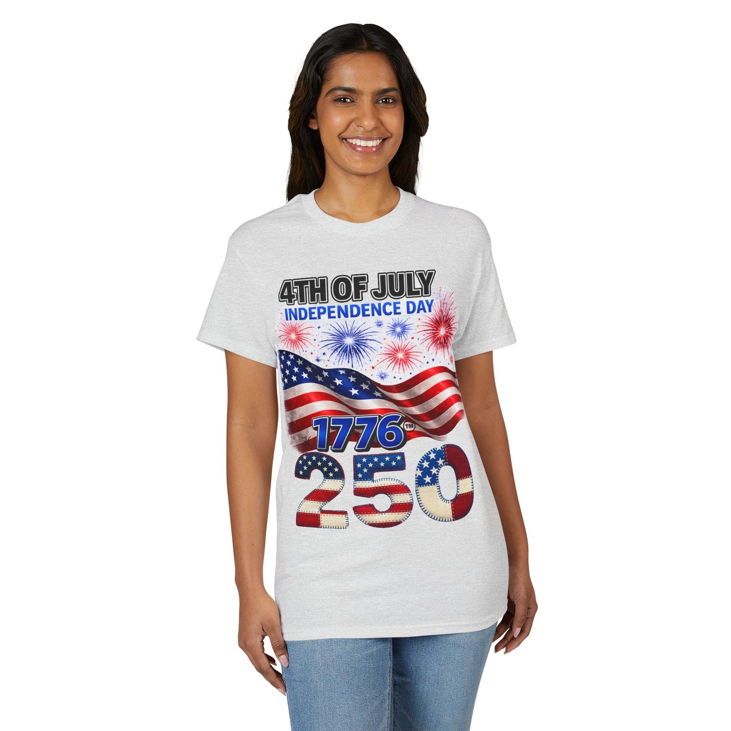 4th of July Independence Day 1776-250 American Flag T-Shirt