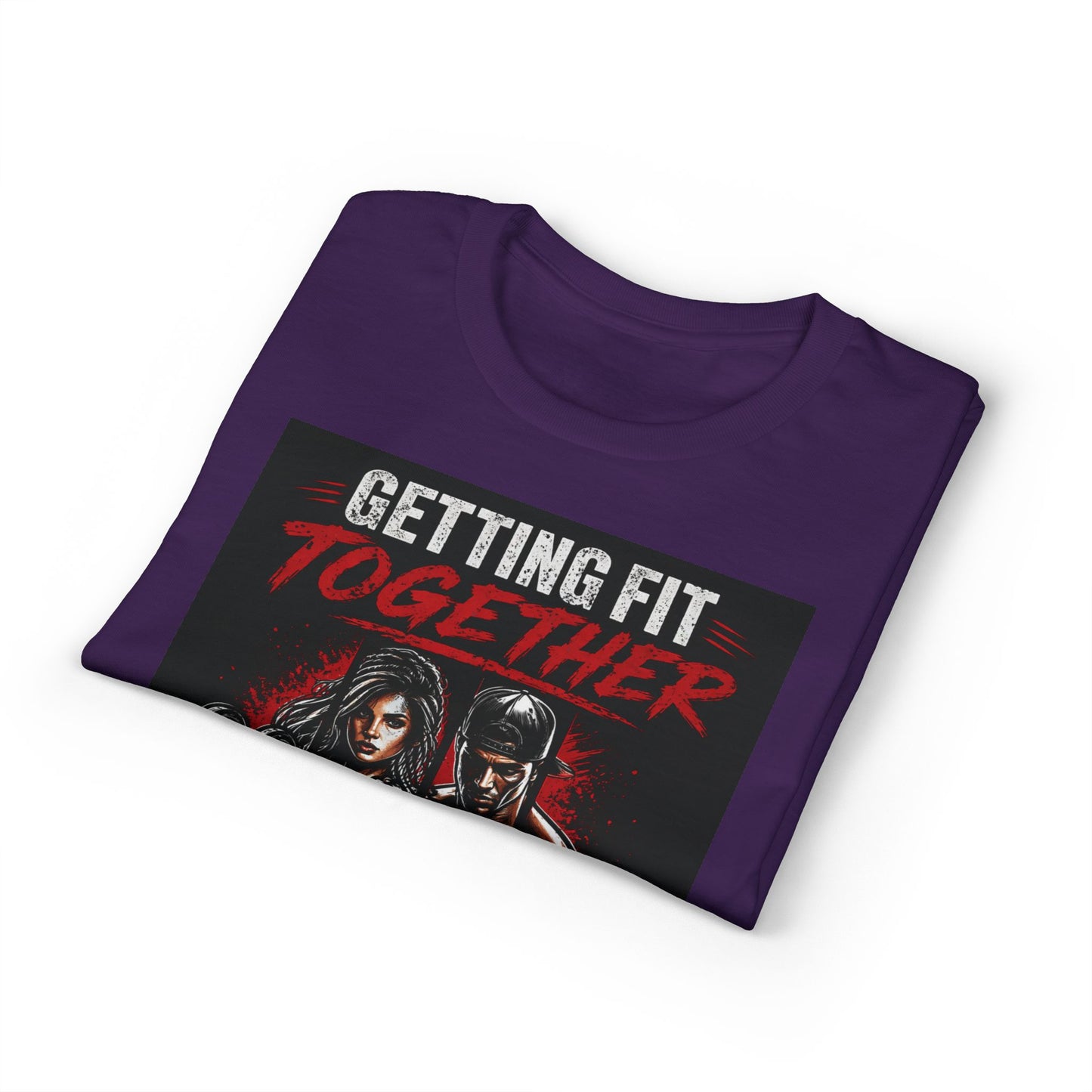 Getting Fit Together T-Shirt — "Side by Side" Couples Fitness Tee