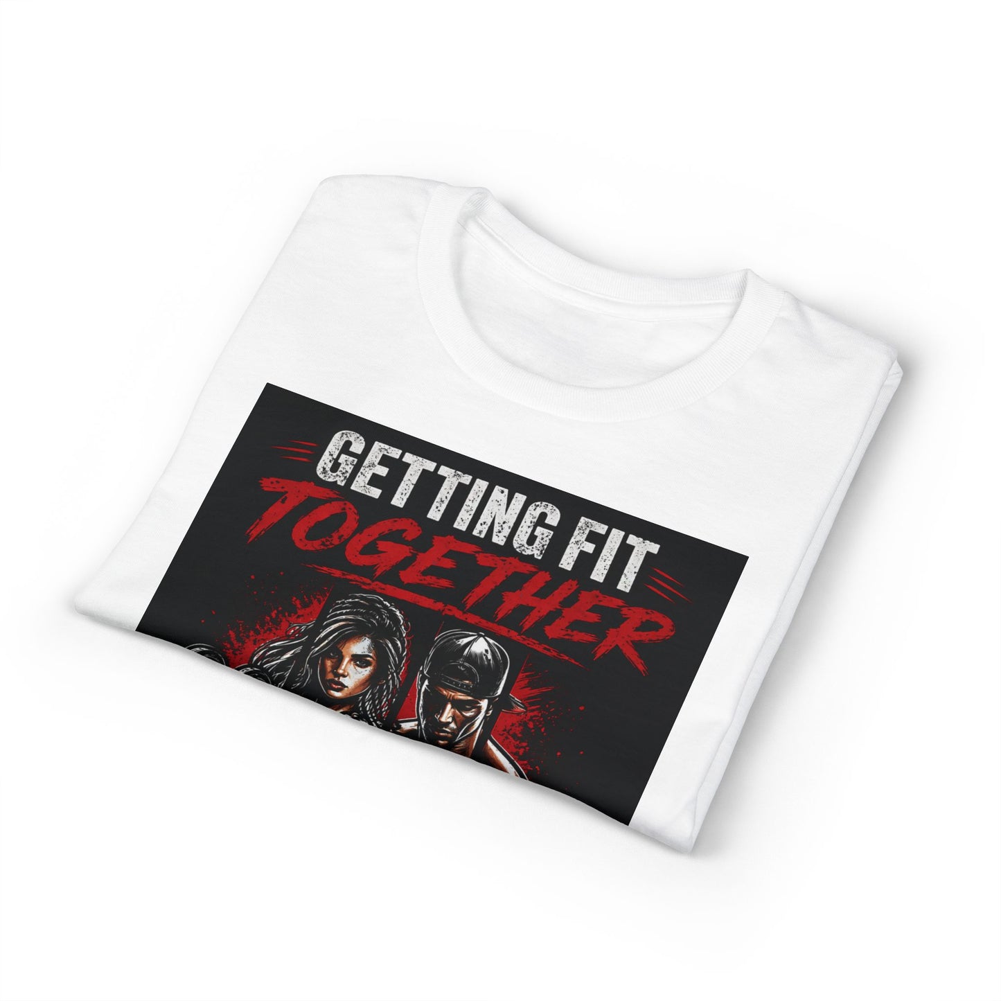 Getting Fit Together T-Shirt — "Side by Side" Couples Fitness Tee