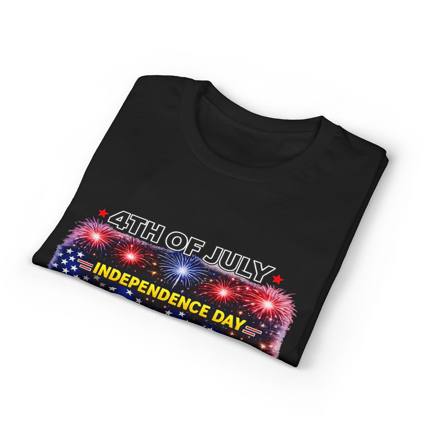 4th of July T-Shirt — Independence Day 1776 American Flag Fireworks Tee