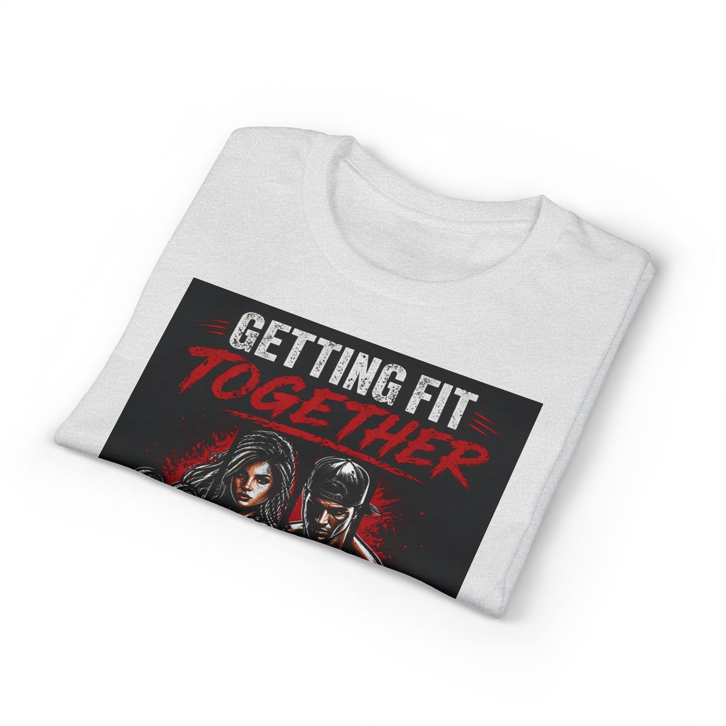 Getting Fit Together T-Shirt — "Side by Side" Couples Fitness Tee