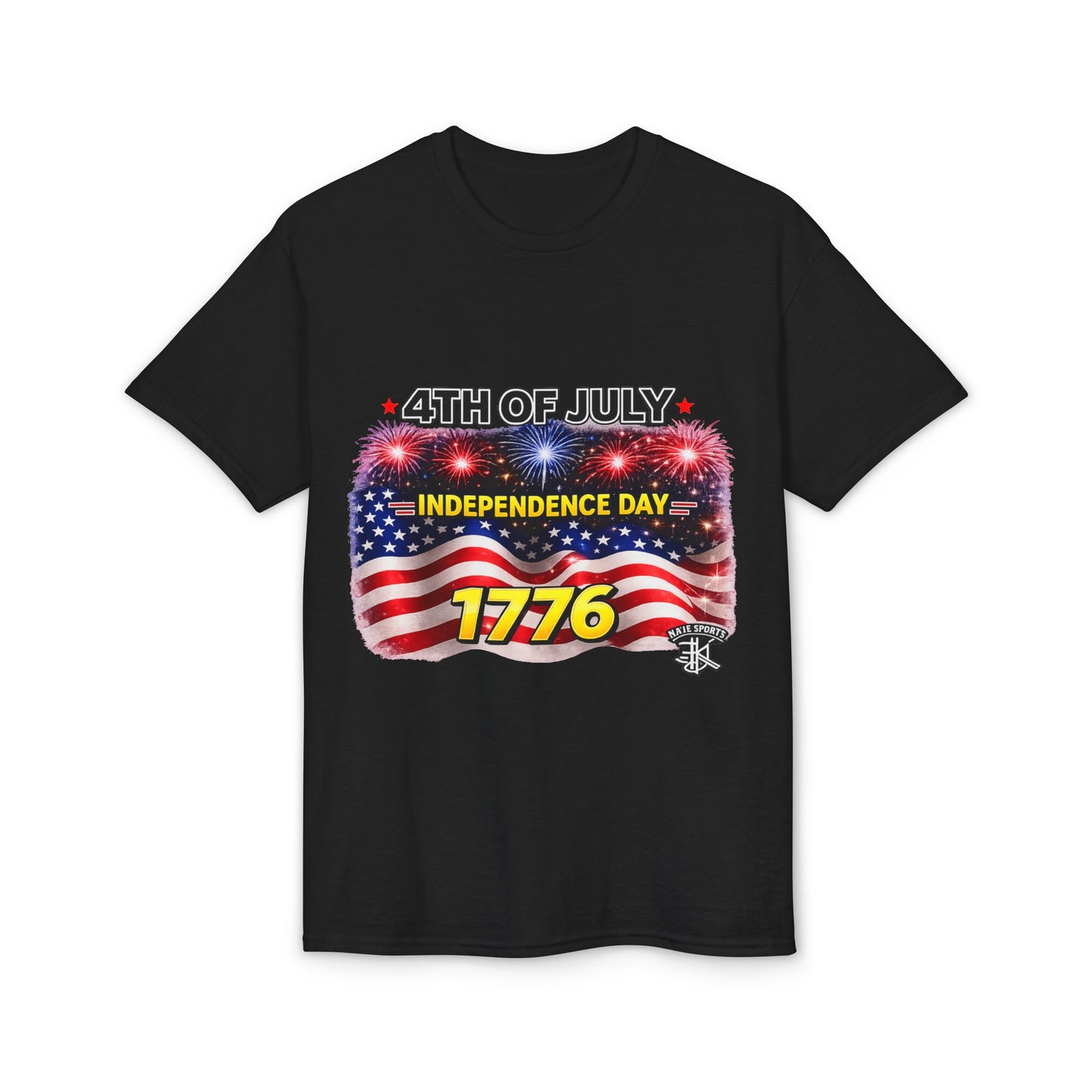 4th of July T-Shirt — Independence Day 1776 American Flag Fireworks Tee