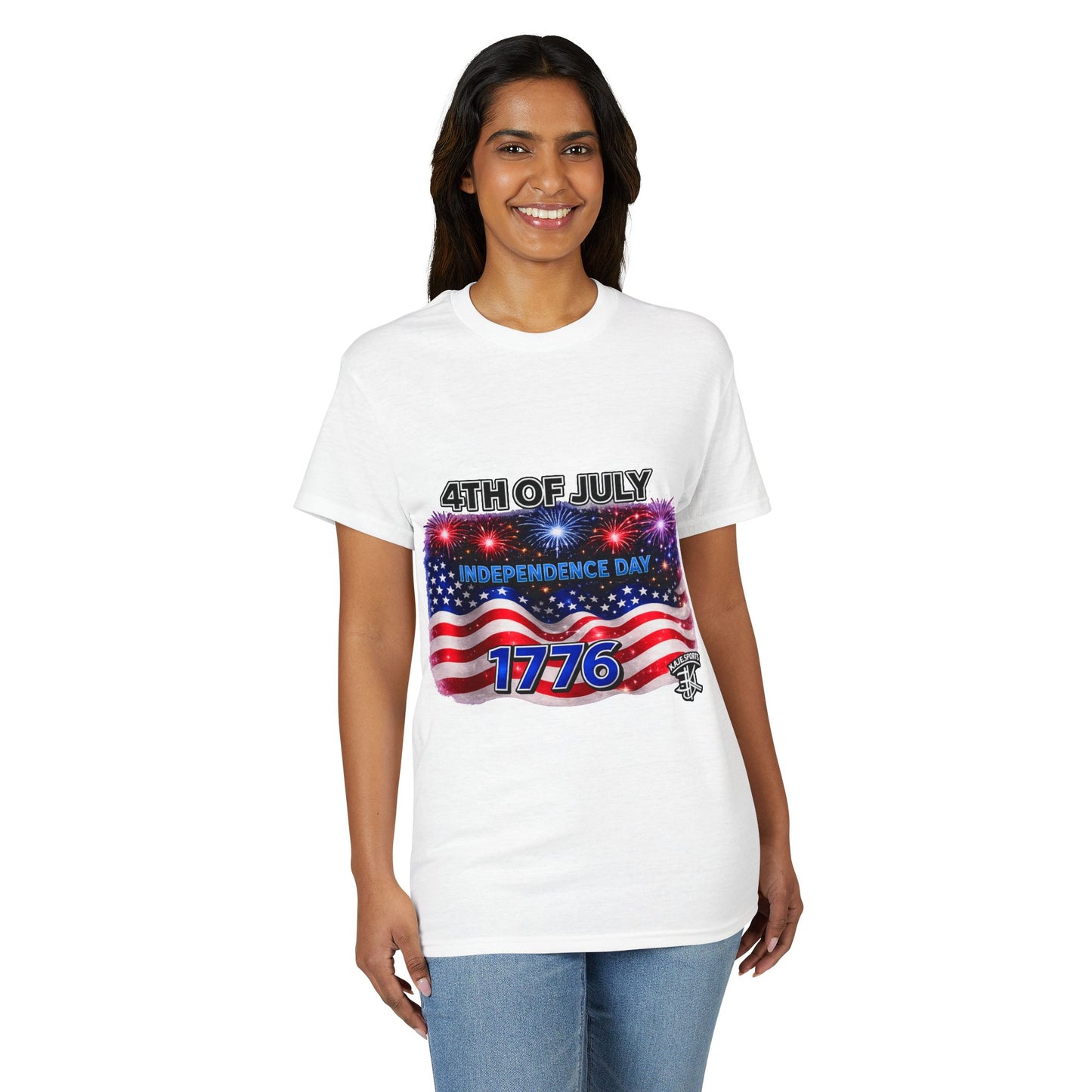 4th of July T-Shirt – Independence Day 1776 American Flag Fireworks Tee