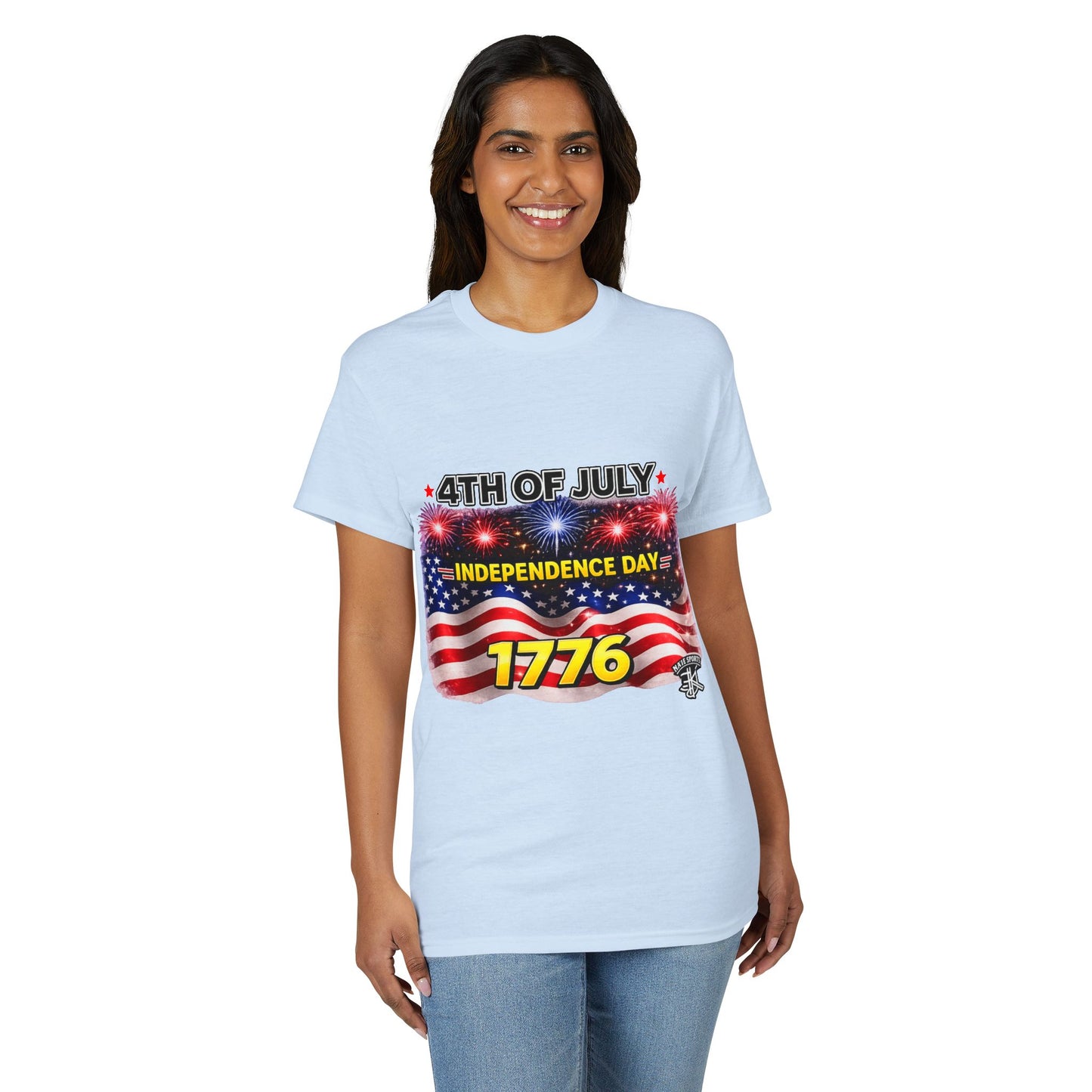 4th of July T-Shirt — Independence Day 1776 American Flag Fireworks Tee