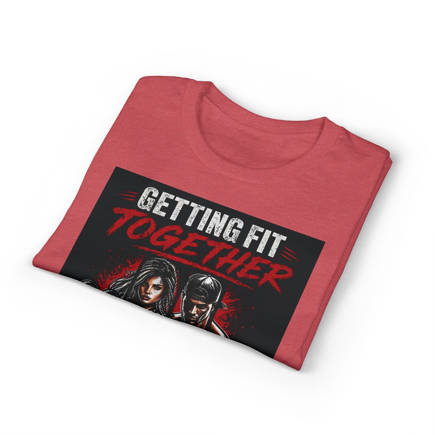 Getting Fit Together T-Shirt — "Side by Side" Couples Fitness Tee