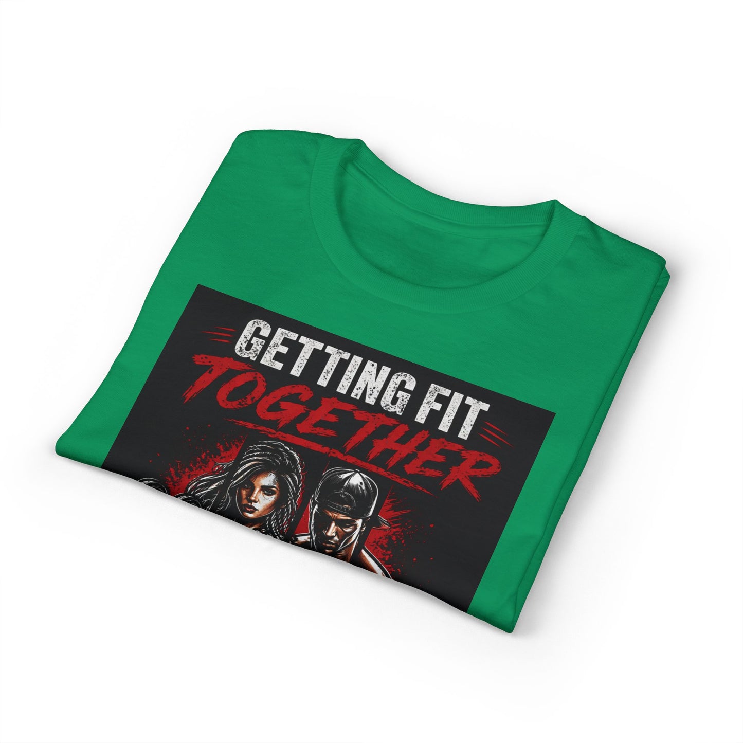 Getting Fit Together T-Shirt — "Side by Side" Couples Fitness Tee