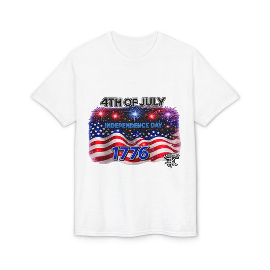 4th of July T-Shirt – Independence Day 1776 American Flag Fireworks Tee