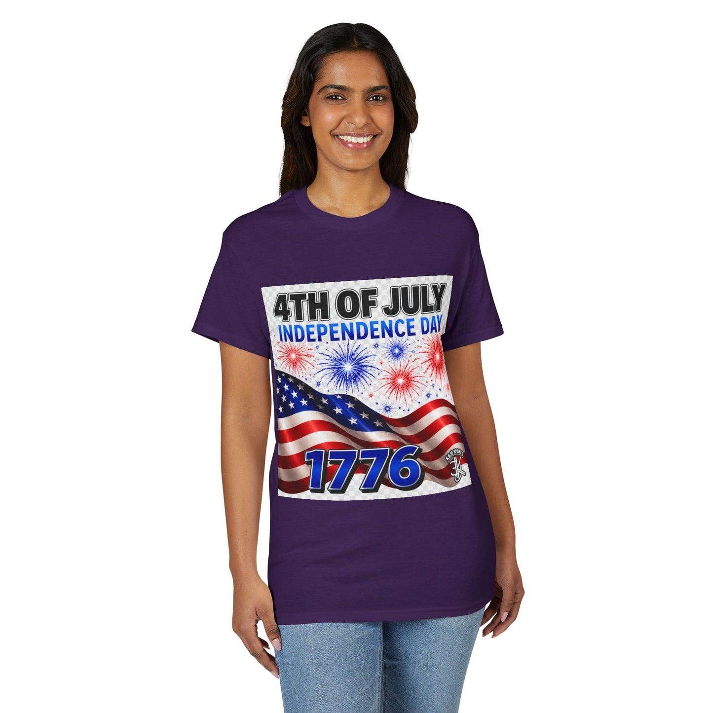 4th of July Independence Day T‑Shirt – American Flag & 1776 Fireworks Tee