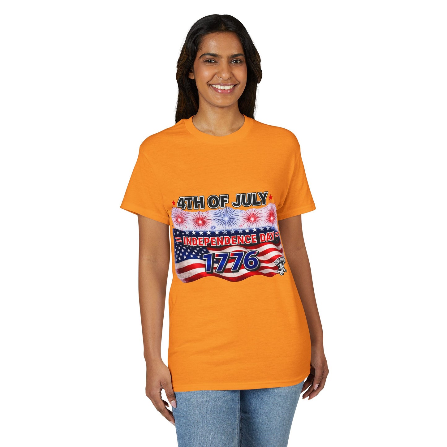 4th of July Independence Day T-Shirt — 1776 American Flag & Fireworks Tee